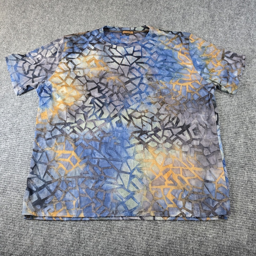 Lenor Romano Pebble Jacquard Clip Tie Dye Crew Tee Mens Size XL